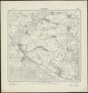 Meßtischblatt 2266 : Luschwitz, 1904 : Luschwitz. - Aufn. 1890, Einzelne Nachtr. 1900, [gedr.] [19]04. - 1:25000. - [Berlin]: Reichsamt für Landesaufnahme, 1904. - 1 Kt.