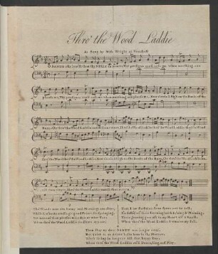 Thro’ the wood laddie : as sung by Miss Wright at Vauxhall