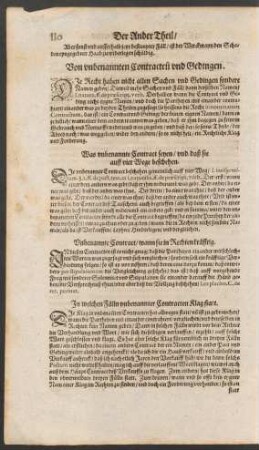 Von unbenannten Contracten und Gedingen.