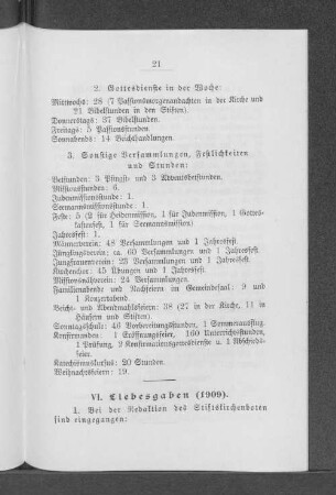 VI. Liebesgaben (1909).