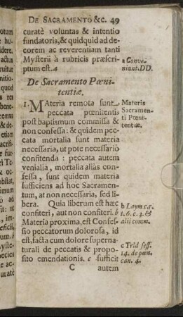 De Sacramento Pœnitentiæ.