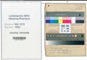 Entnazifizierung Henriette Juschka , geb. 13.03.1907 ()