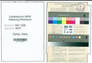 Entnazifizierung Hans Ophey , geb. 18.06.1910 (Fleischbeschauer)