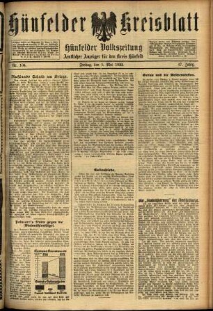 Ausgabe vom Freitag, den 05. Mai 1922.