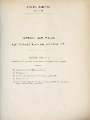Judicial statistics, England and Wales. Part 2, Civil judicial statistics. 1878,2 (1879)
