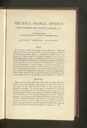 Objects of the Royal Colonial Institute.