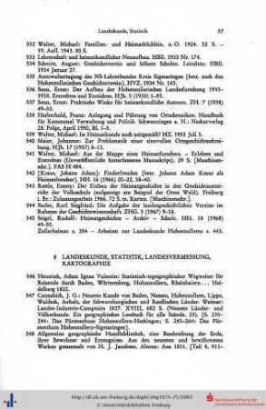 Landeskunde, Statistik, Landesvermessung, Kartographie