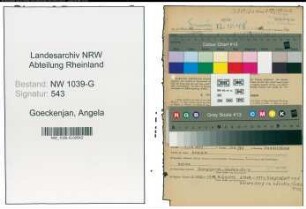 Entnazifizierung Angela Goeckenjan , geb. 12.08.1911 ()