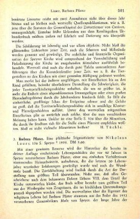 501-502 [Rezension] Lauer, Nikolaus, Barbara Pfister