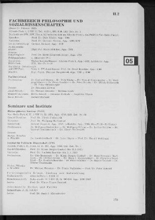 Fachbereich Philosophie und Sozialwissenschaften