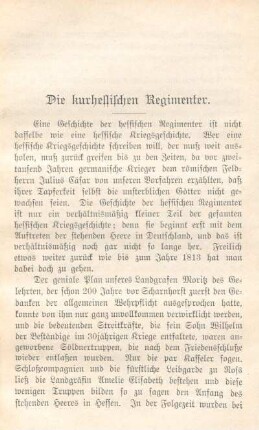 Die kurhessischen Regimenter.