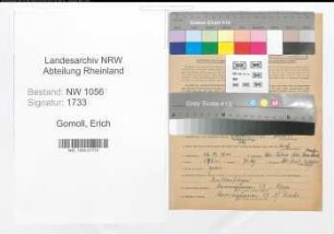 Entnazifizierung Erich Gomoll , geb. 16.10.1900 (Angestellter)