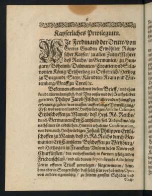 6-8, Kayserliches Privilegium