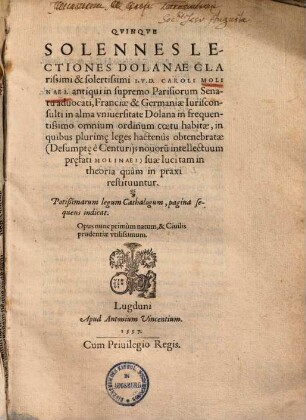 Quinque solennes lectiones Dolanae