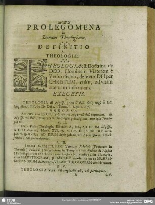 Prolegomena in Sacram Theologiam