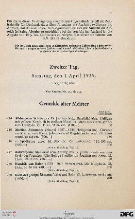 Gemälde alter Meister (Nr. 214-275)