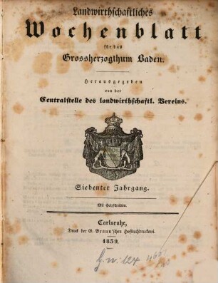 Großherz. badisches landwirthschaftliches Wochenblatt, 7. 1839