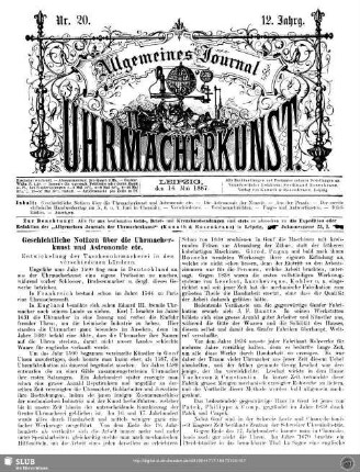 Geschichtliche Notizen über die Uhrmacherkunst und Astronomie etc.