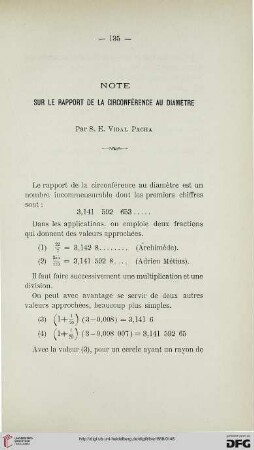 2.Ser. 9.1888: Note sur le rapport de la circonférence au diamètre