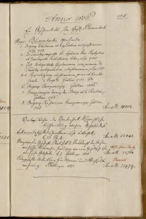 Ein Geschenck des Hhrn HofR. Blumenbach. - Verlagsbücher der Vandenhoek-Ruprechtischen Buchhandlung allhier. Michaelis-Messe.