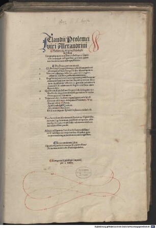 Claudii Ptolemei viri Alexandrini Mathematic[a]e discipline Philosophi doctissimi Geographi[a]e opus
