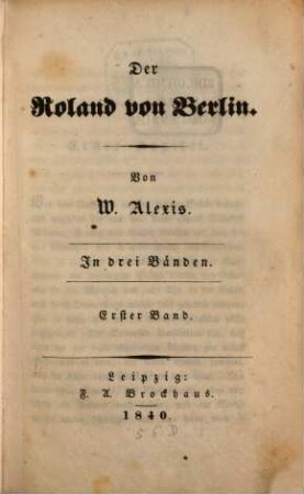 Der Roland von Berlin : In drei Bänden, 1