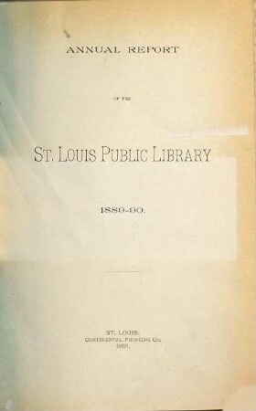 Annual report. 1889/90