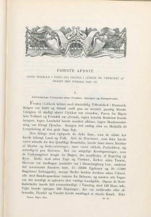 Første Afsnit. Indre Forhold I Tiden Fra Freden I Lübeck Til Udbrudet Af Krigen Med Sverige (1629-43).