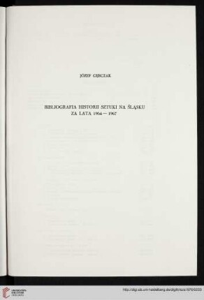 Bibliografia histoii sztuki na Śląsku za lata 1964-1967
