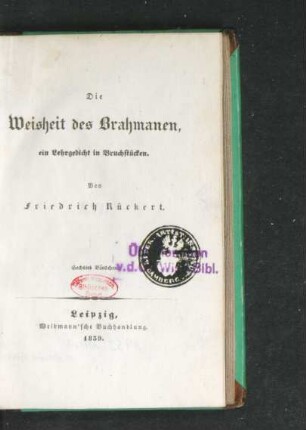 Bdch. 6: Die Weisheit des Brahmanen
