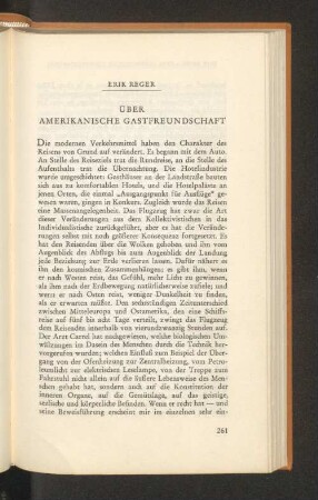 Über amerikanische Gastfreundschaft