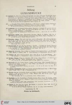 Anhang: Luxusdrucke (Nr. 474 - 607)