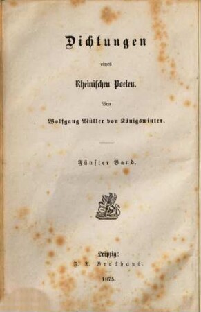Dichtungen eines rheinischen Poeten, 5. Rheinisches Märchenbuch