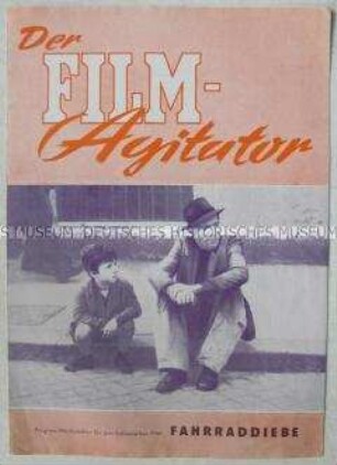 Werbeblatt zu dem italienischen Spielfilm "Fahrraddiebe"
