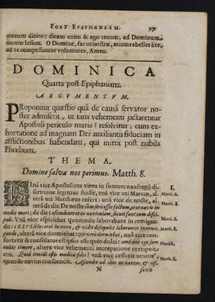 Dominica Quarta post Epiphaniam.