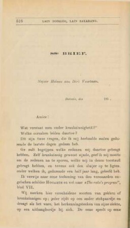 88e brief. Majoor Heimes aan Dirk Voortman