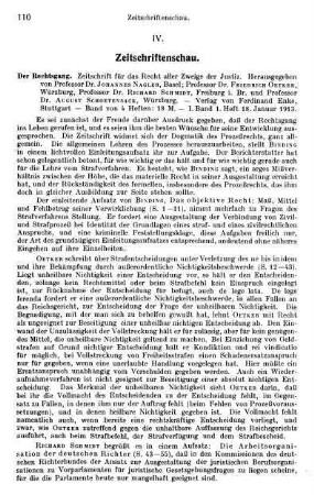 110-115, IV. Zeitschriftenschau
