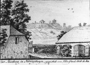 Königshain. Steinberg mit Windmühle, Zeichnung (Städtisches Museum Görlitz, Graph. Kabinett)