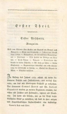 Erster Abschnitt. Bengalen