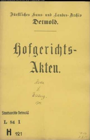 Helle, Johann Henrich zu Horn gegen Christoph Wilberg zu Horn - Hausmiete