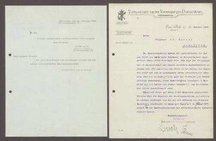 Korrespondenz zwischen dem Verband katholischer kaufmännischer Vereinigungen Deutschlands, Essen, und Hermann Hummel: Dank für die Zusendung eines Vortrags von Hummel, 2 Schreiben