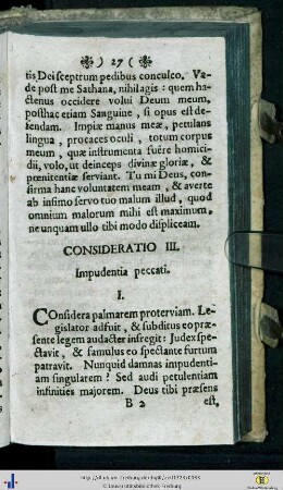 Consideratio III. Impudentia Peccati.