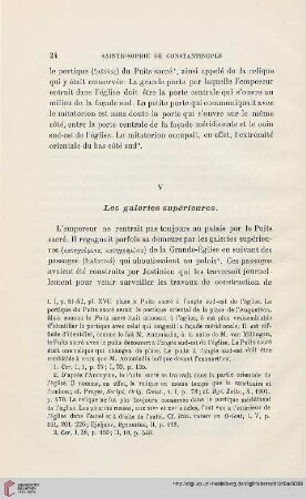 V. Les galleries supérieures