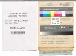 Entnazifizierung Agnes Hedtfeld , geb. 10.04.1915 (Krankenschw.)