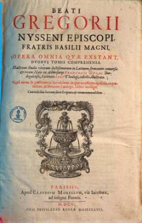 Opera omnia quae exstant : duobus tomis comprehensa, 1