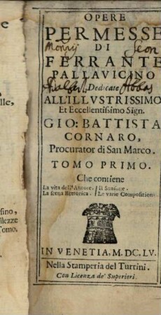 Opere permesse, 1. (1655)