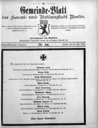 1915,22: Nr. 22, 30. Mai 1915