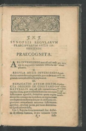 Praecognita.
