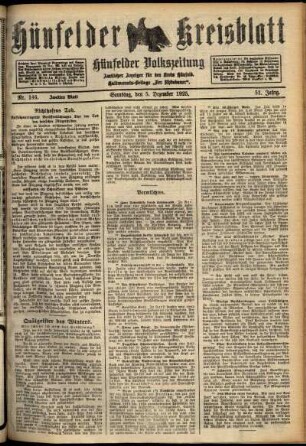 Zweite Ausgabe vom Samstag, den 05. Dezember 1925.