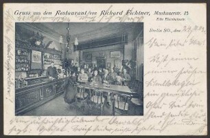 Ansichtskarte Restaurant von Richard Fichtner, Muskauer Straße 15
